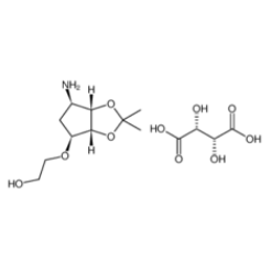 2-[[(3aR,4S,6R,6aS)-6-氨基四氫-2,2-二甲基-4H-環戊并-1,3-二惡茂-4-基]氧基]-乙醇 (2R,3R)-2,3-二羥基丁二酸鹽|376608-65-0 