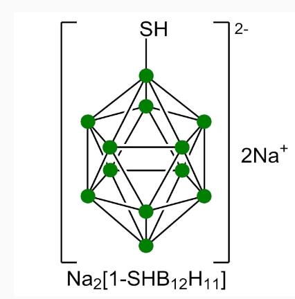 十二硼酸酯(2-),1,2,3,4,5,6,7,8,9,10,11-十一氫-12-巰基-, (1:2)鈉 | 144885-51-8 