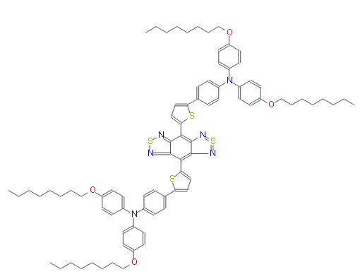 4,4'-苯并[1,2-c:4,5-c']雙[1,2,5]噻二唑-4,8-二基二- 5,2-噻吩二基)雙[N,N-雙[4-(辛氧基)苯基]苯胺 | 1070910-87-0 