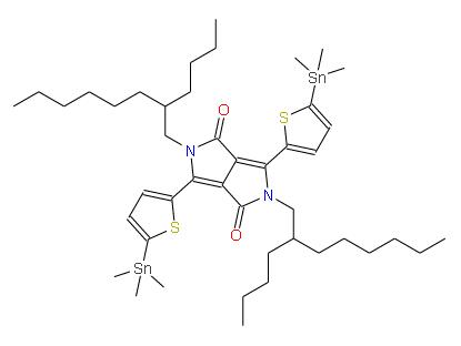 2,5-二(2-丁基辛基)-3,6-二(5-(三甲基錫基)噻吩-2-基)吡咯并[3,4-c]吡咯-1,4(2H,5H)-二酮 | 2102299-80-7 