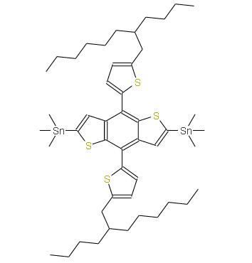 (4,8-雙(5-(2-丁基辛基)噻吩-2-基)苯并[1,2-B:4,5-B']二噻吩-2,6-二基)二(三甲基錫烷) | 1402460-13-2 